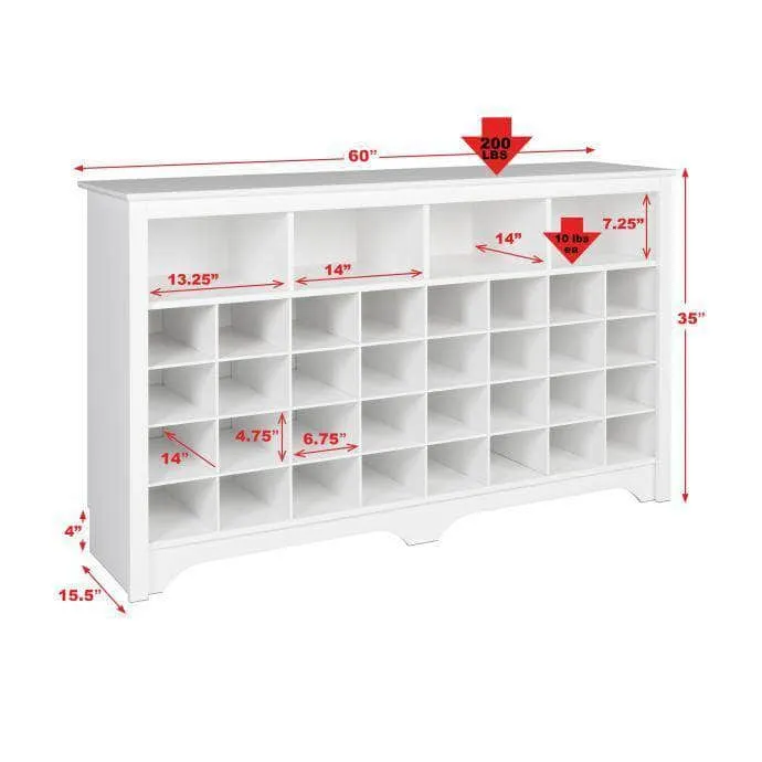 60" Shoe Cubby Console - Available in 2 Colours