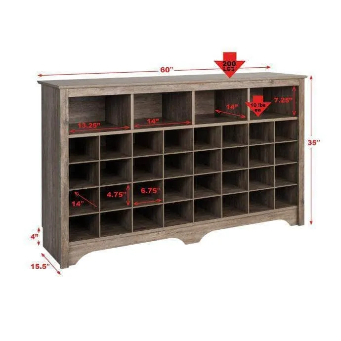 60" Shoe Cubby Console - Available in 2 Colours