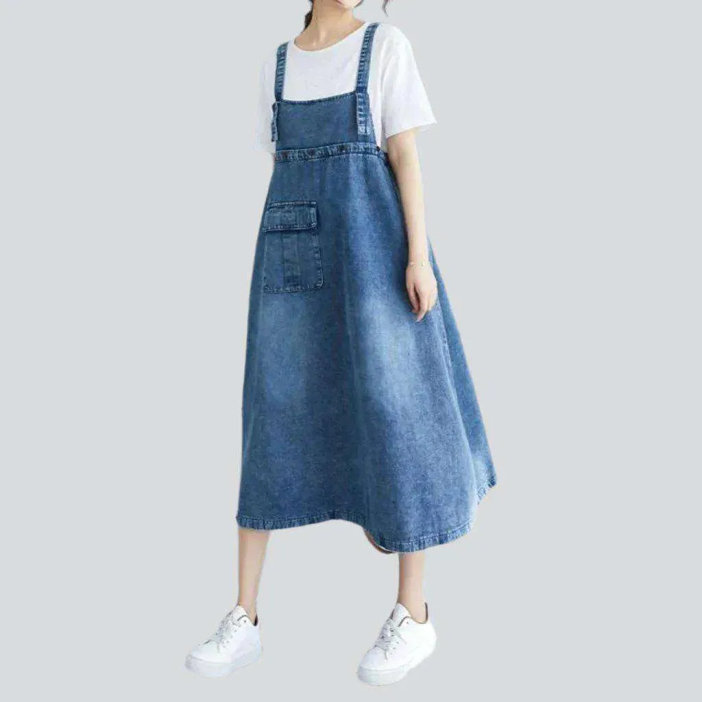 90s style denim cargo dress