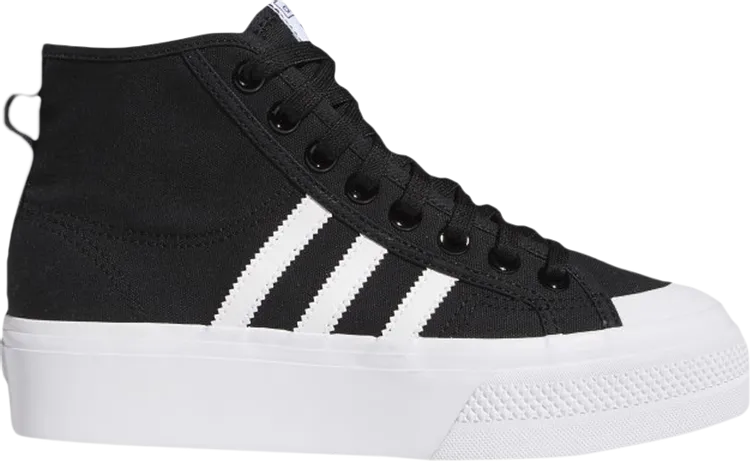 Adidas Wmns Nizza Platform Mid 'Core Black White' Sneakers, black