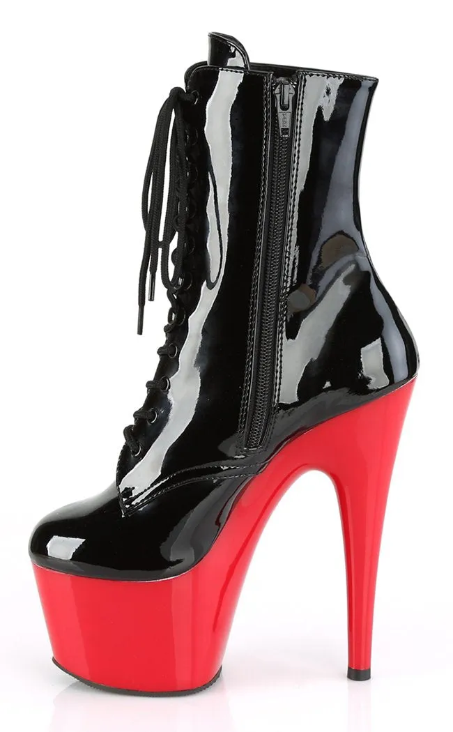 ADORE-1020 Black & Red Patent Ankle Boots