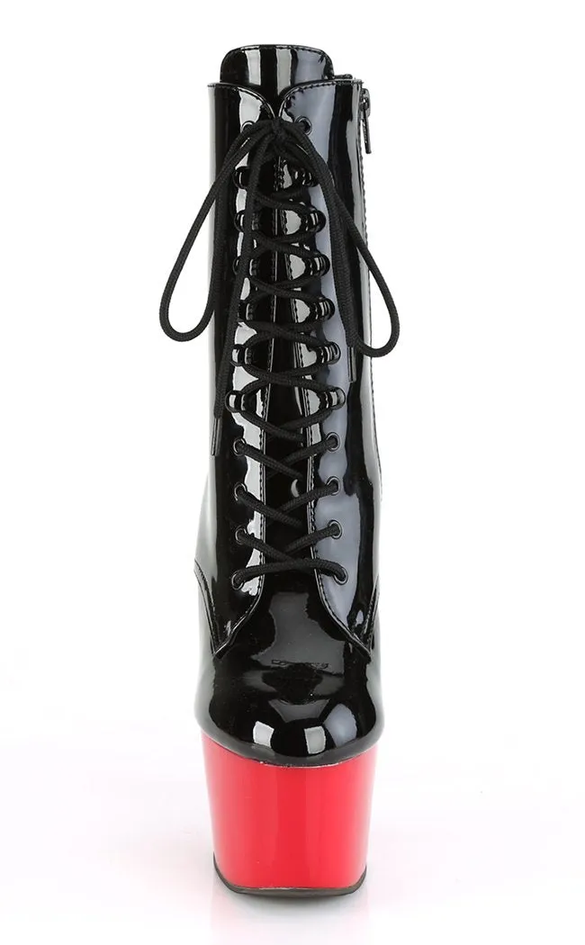 ADORE-1020 Black & Red Patent Ankle Boots