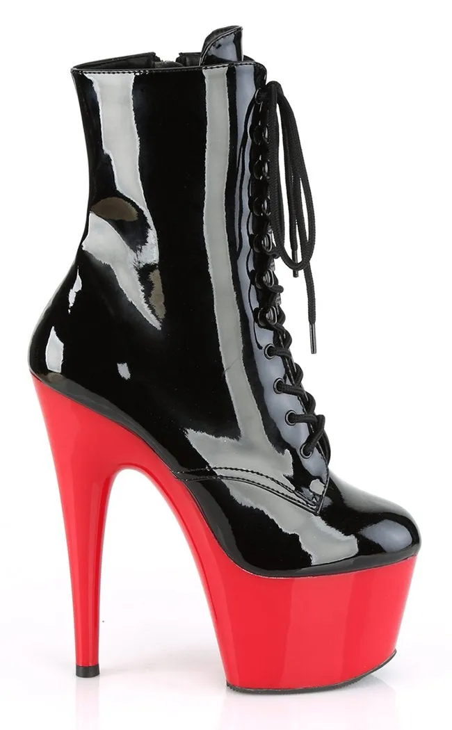 ADORE-1020 Black & Red Patent Ankle Boots