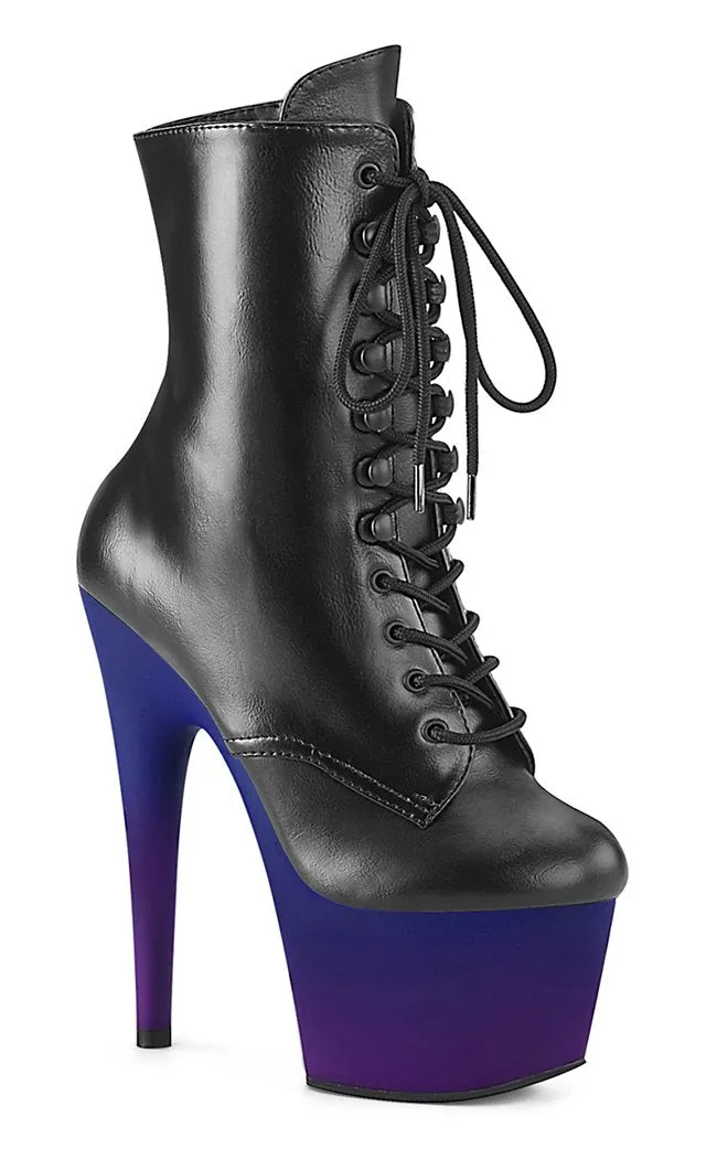 ADORE-1020BP Black & Blue Ombre Ankle Boots