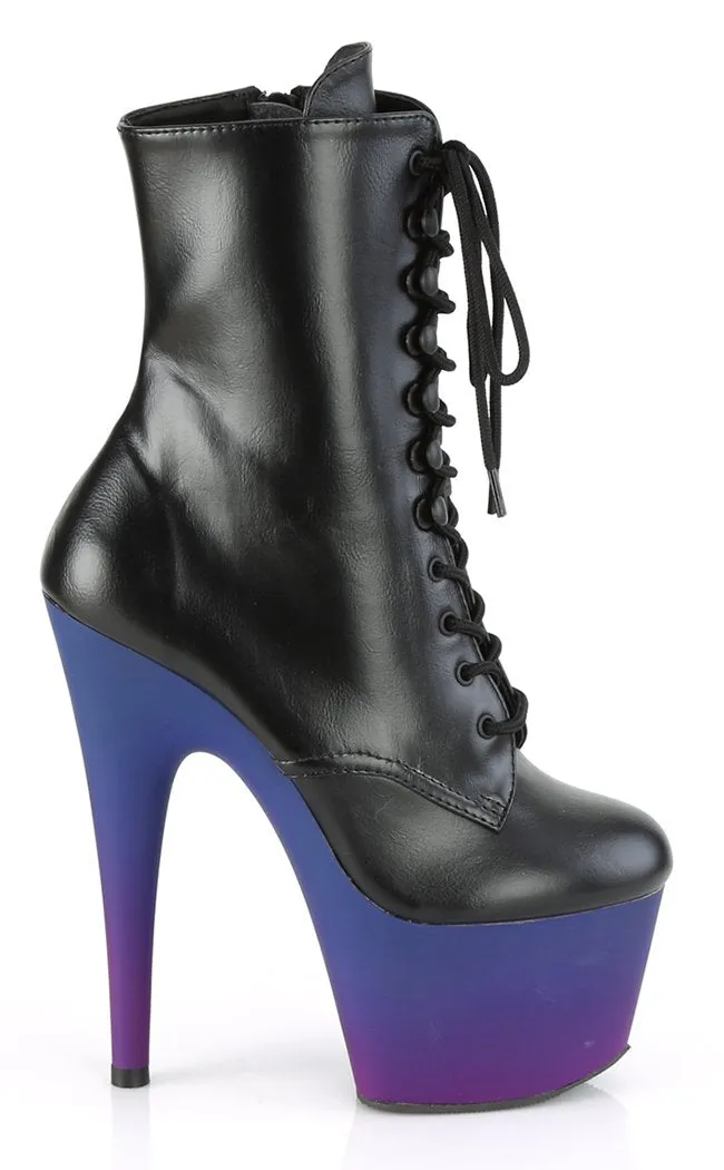 ADORE-1020BP Black & Blue Ombre Ankle Boots