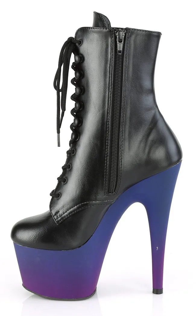 ADORE-1020BP Black & Blue Ombre Ankle Boots