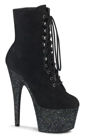 ADORE-1020FSMG Black Suede & Glitter Boots