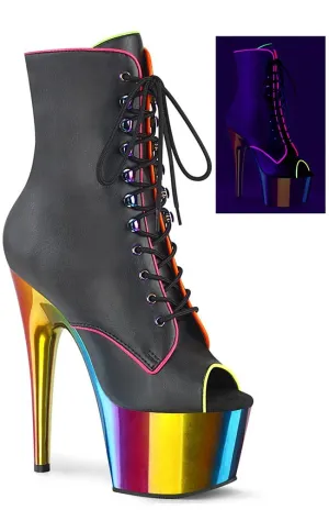 ADORE-1021RC-02 Black & Rainbow Chrome Ankle Boots