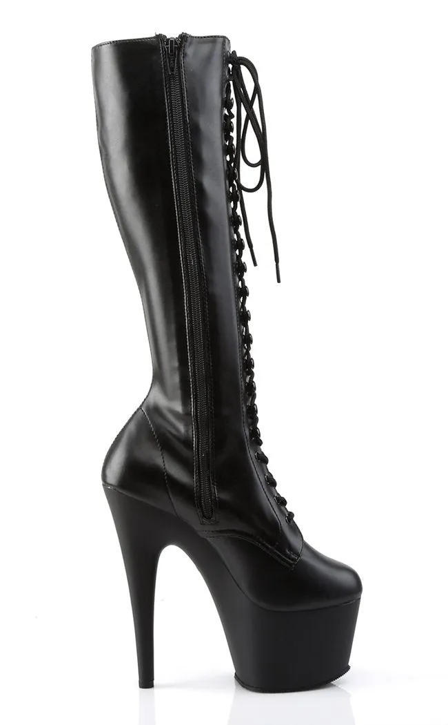 ADORE-2023 Black Vegan Leather Knee Boots