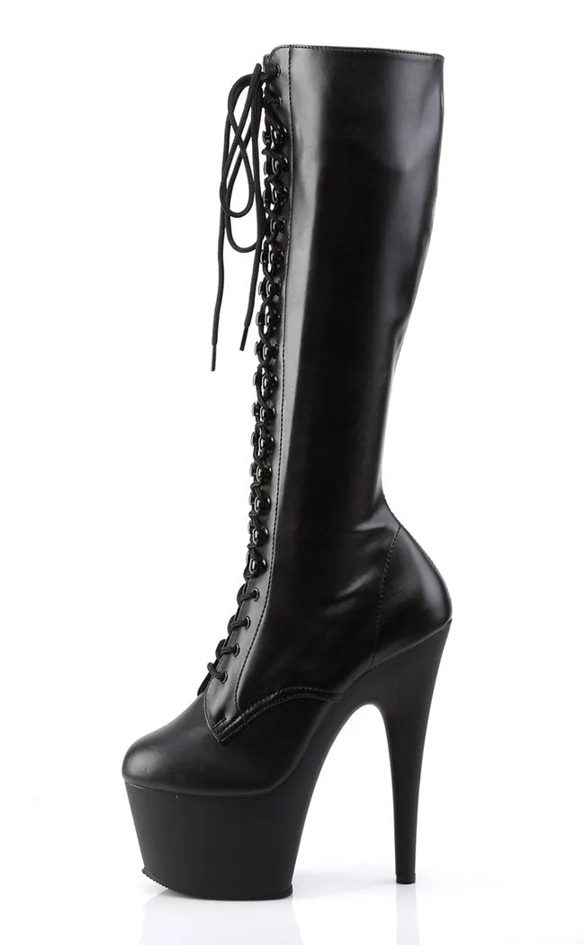 ADORE-2023 Black Vegan Leather Knee Boots