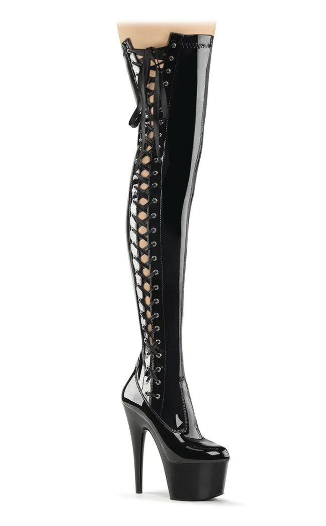 ADORE-3050 Black Patent Thigh High Boots [In Stock]