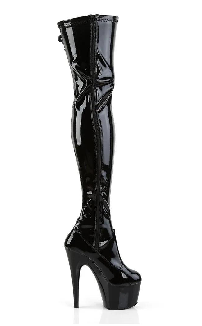 ADORE-3050 Black Patent Thigh High Boots [In Stock]