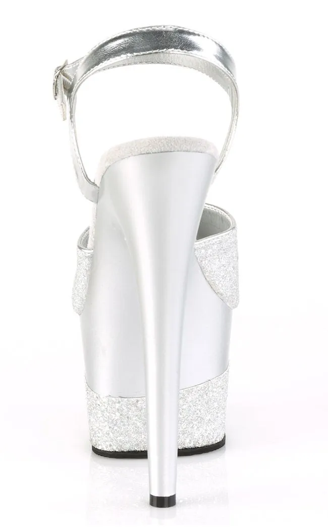 ADORE-709-2G Silver Glitter Heels