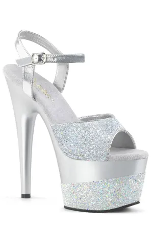 ADORE-709-2G Silver Glitter Heels