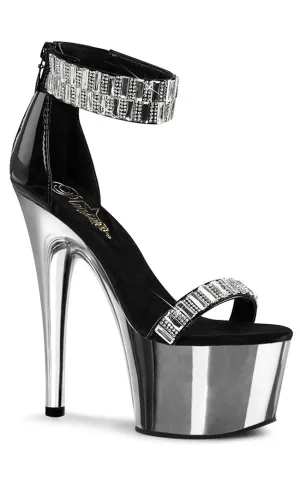 ADORE-769RS Black & Silver Chrome Heels