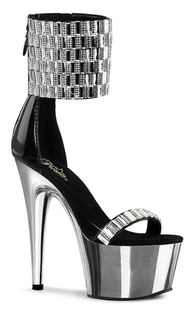 ADORE-789RS Black & Silver Chrome Heels