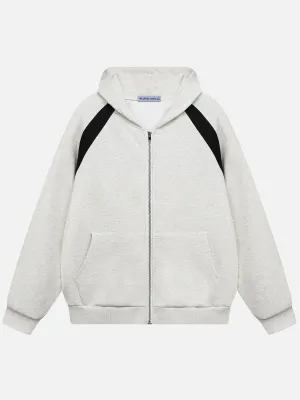 Aelfric Eden Basic Color Blocking Zip Up Hoodie