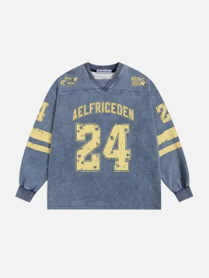 Aelfric Eden Number Print Washed Sweatshirt