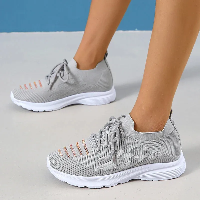 AMOZAE- - Breathable Mesh Platform Sneakers