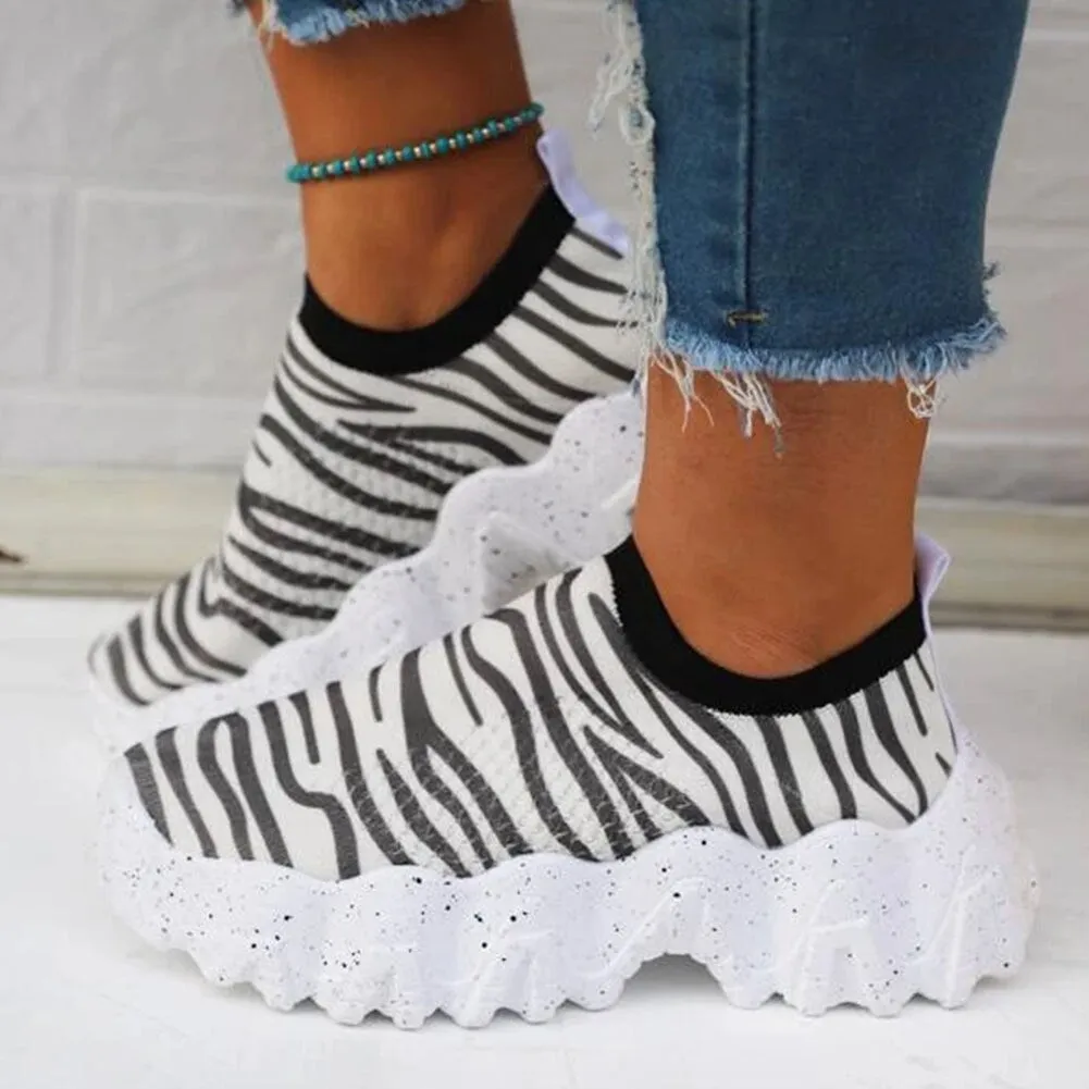 Amozae--Christmas Gift Female Flat Flower Print Slip On Wedges Footwear Women's Autumn Women Sneakers New Arrival women's Shoes 2024 Brand New Sale