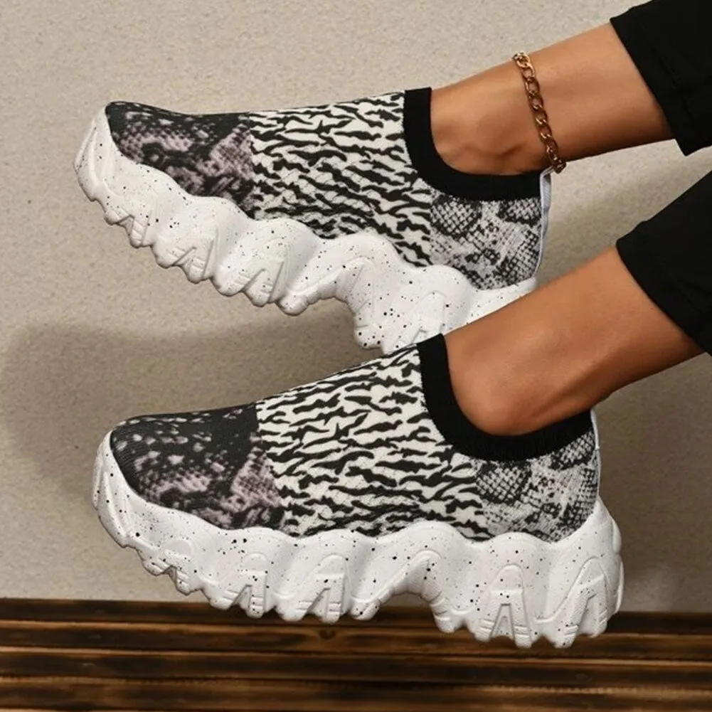 Amozae--Christmas Gift Female Flat Flower Print Slip On Wedges Footwear Women's Autumn Women Sneakers New Arrival women's Shoes 2024 Brand New Sale