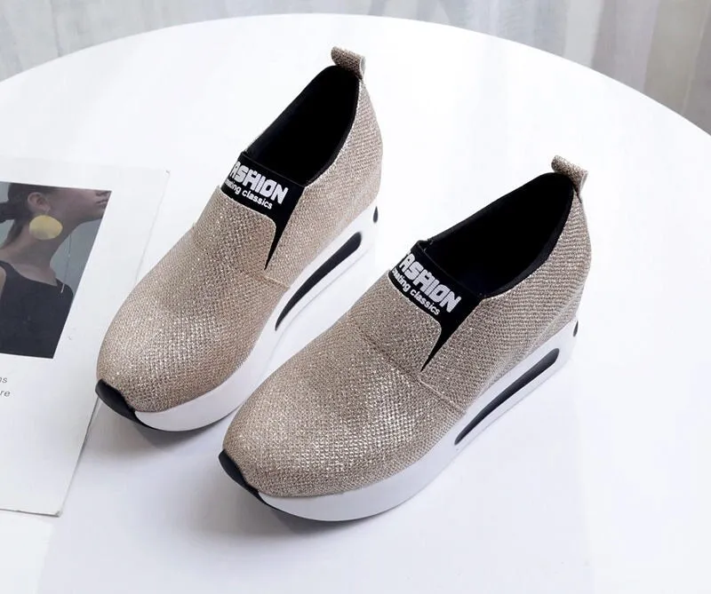 Amozae platform shoes Flat Shoes women Slip On Casual Platform Shoes women winter women's casual shoes leather shoes slip on sneakers A7