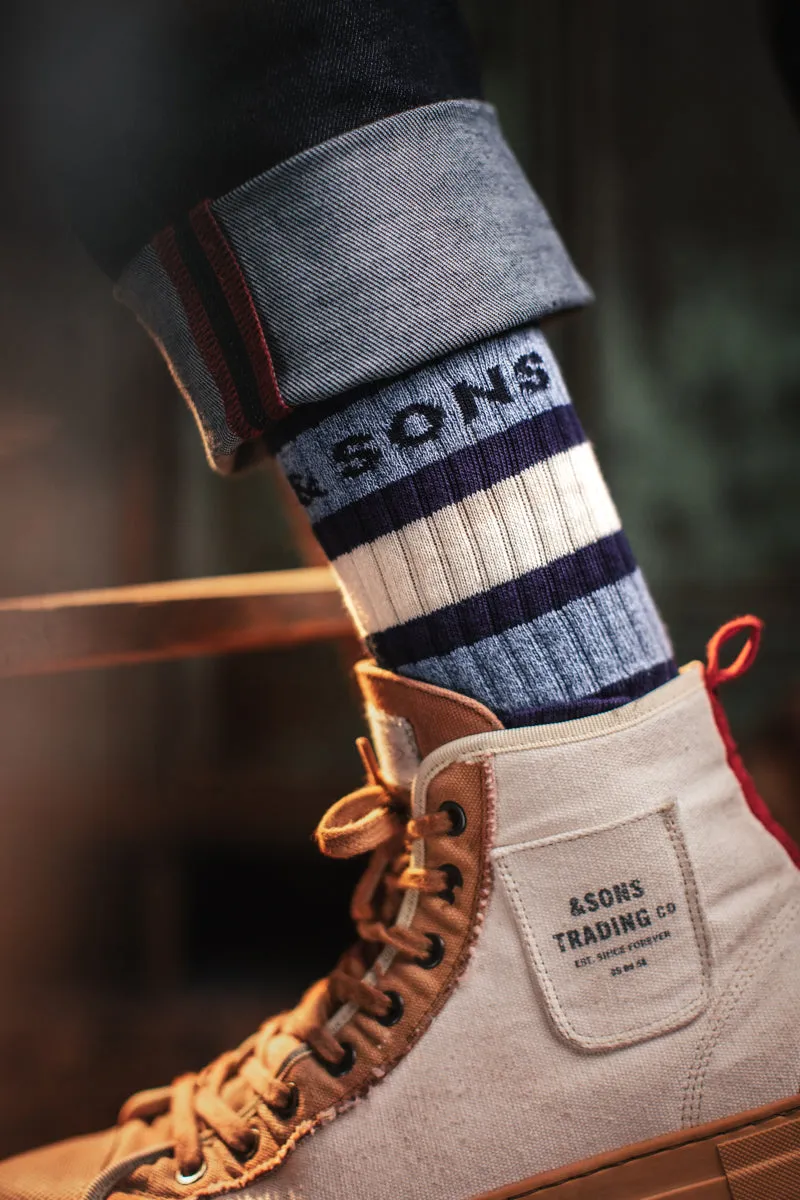 &SONS Baseline Socks Navy