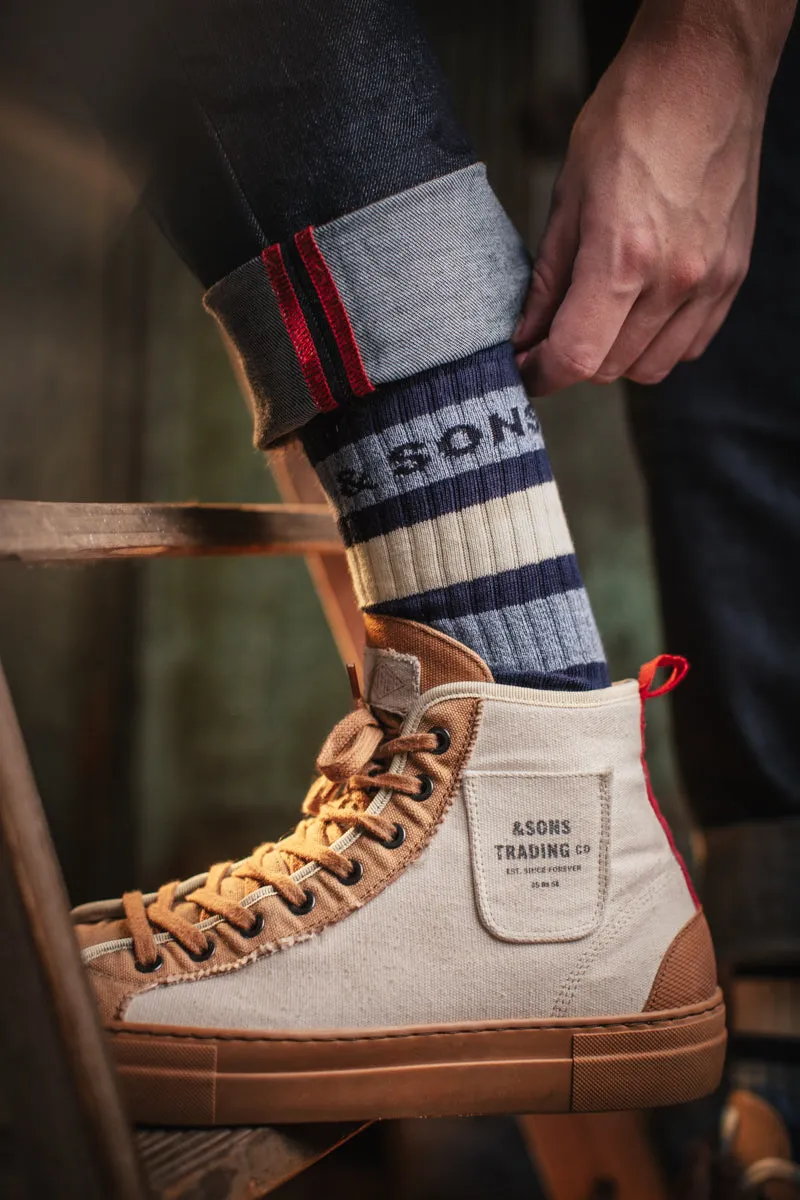 &SONS Baseline Socks Navy