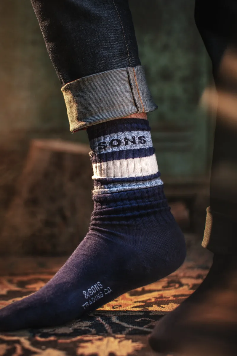 &SONS Baseline Socks Navy