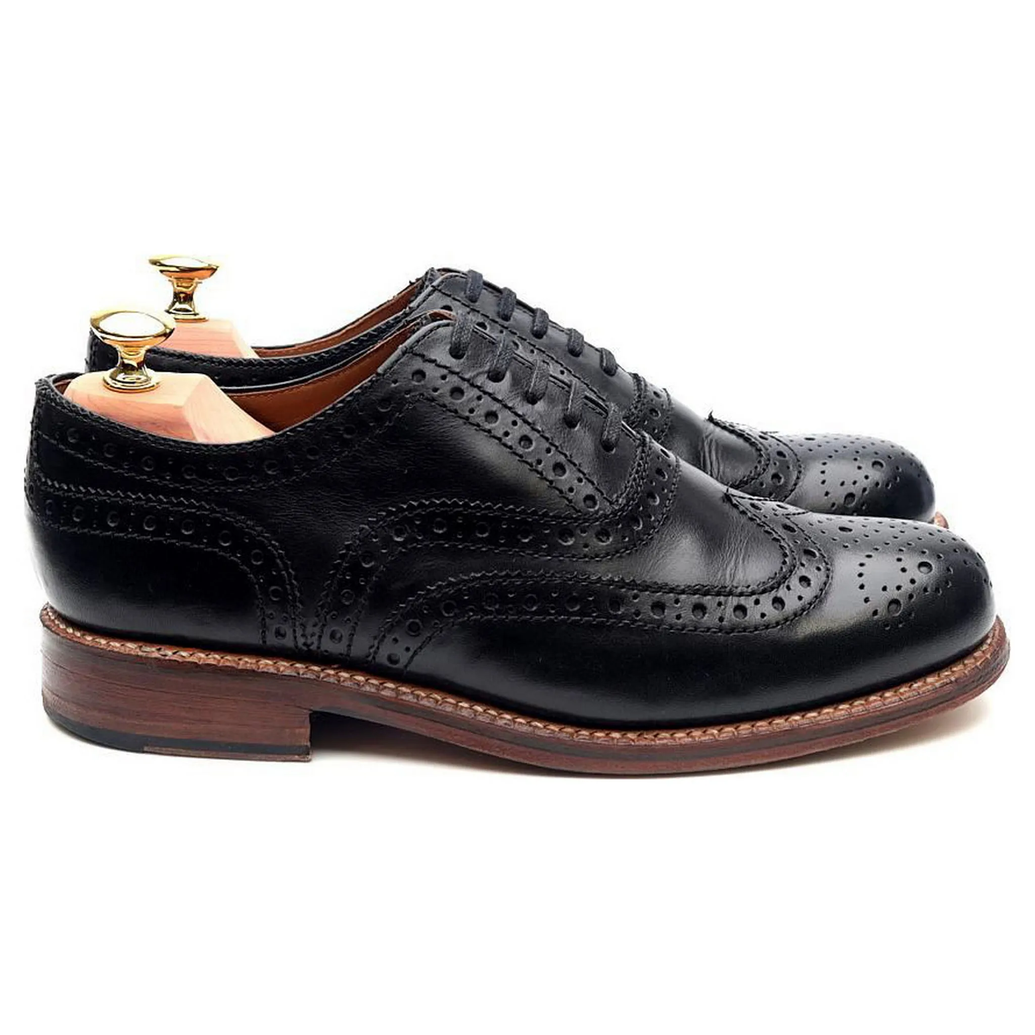 'Angus' Black Leather Brogues UK 6 G