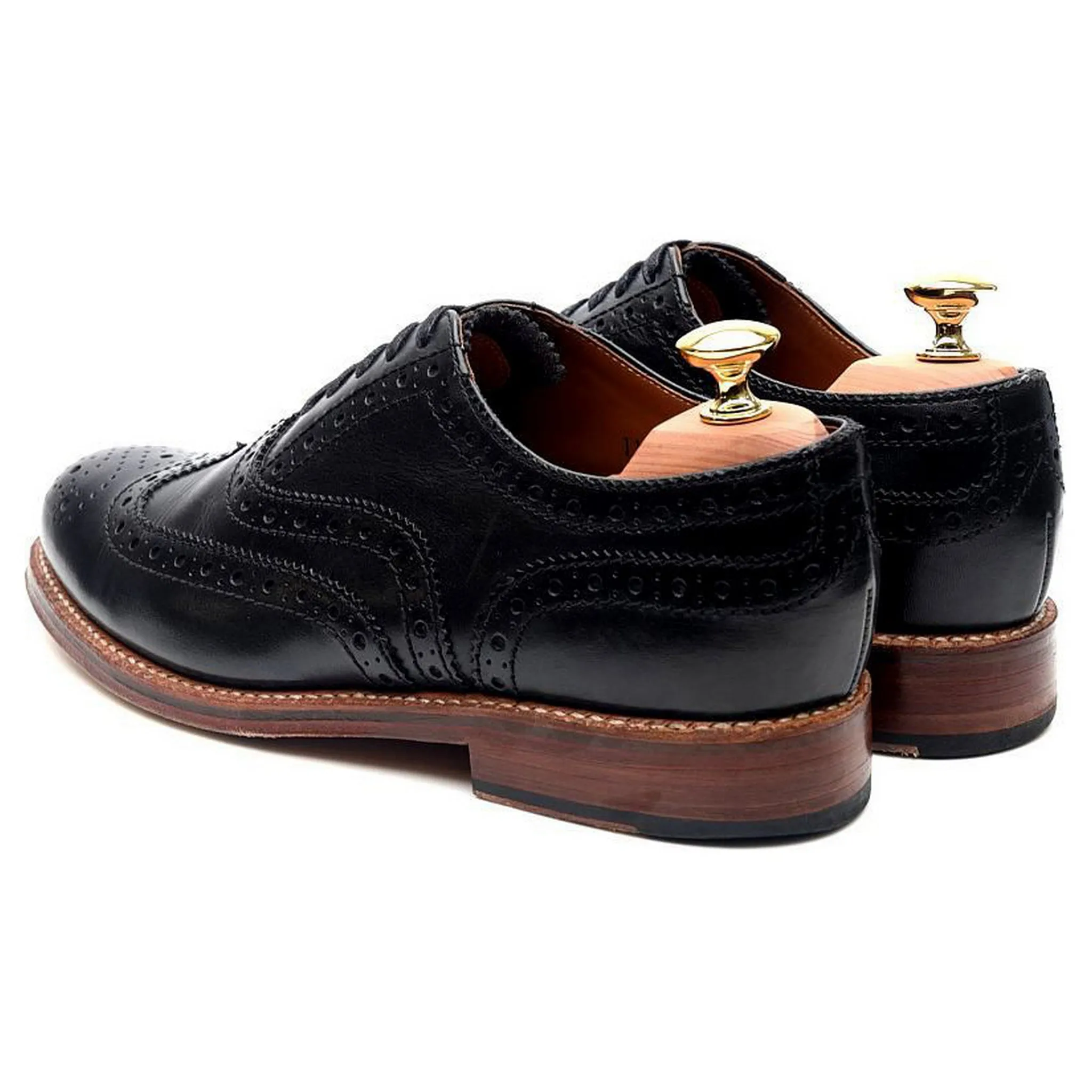 'Angus' Black Leather Brogues UK 6 G