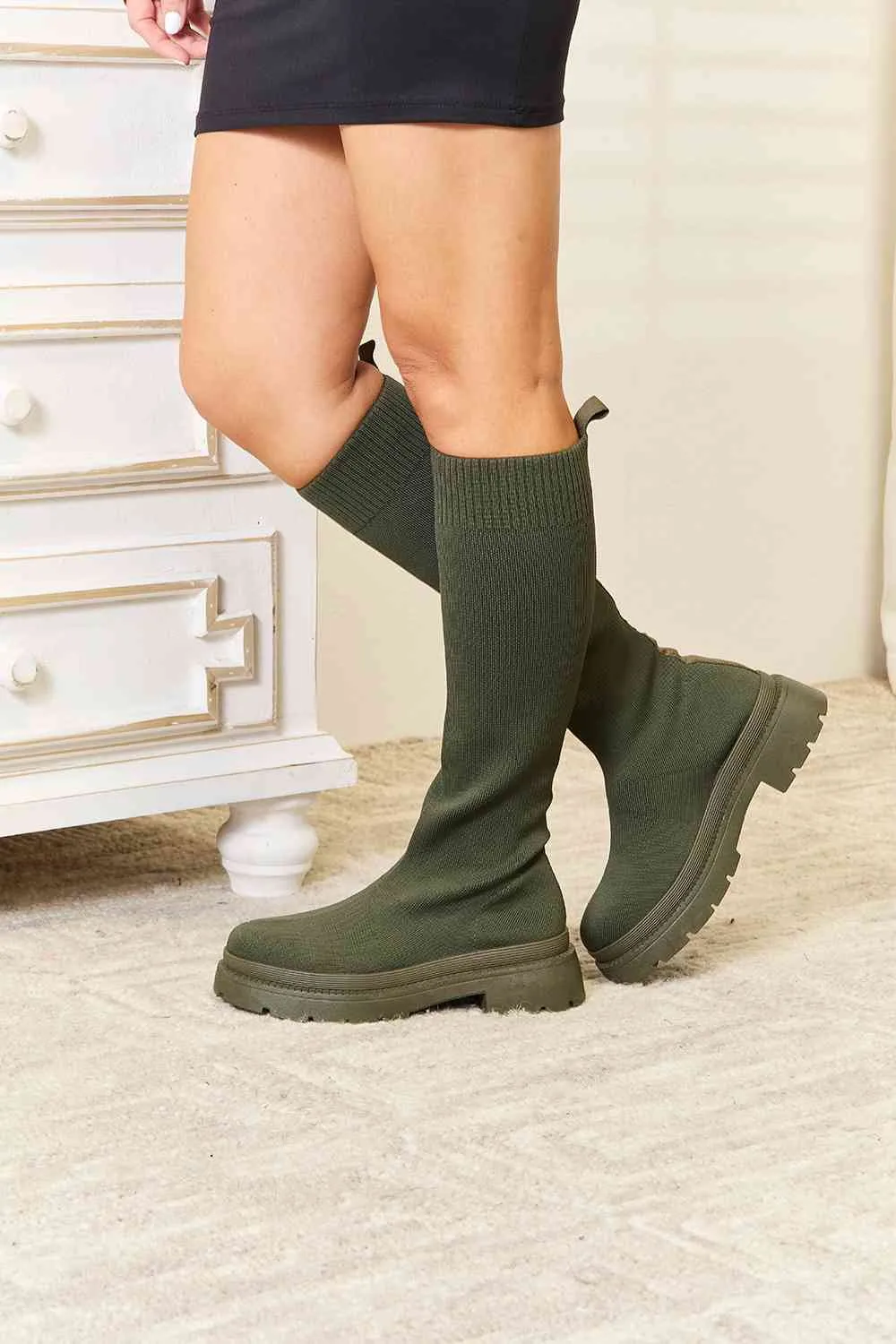 *APP EXCLUSIVE* Knee High Platform Sock Boots