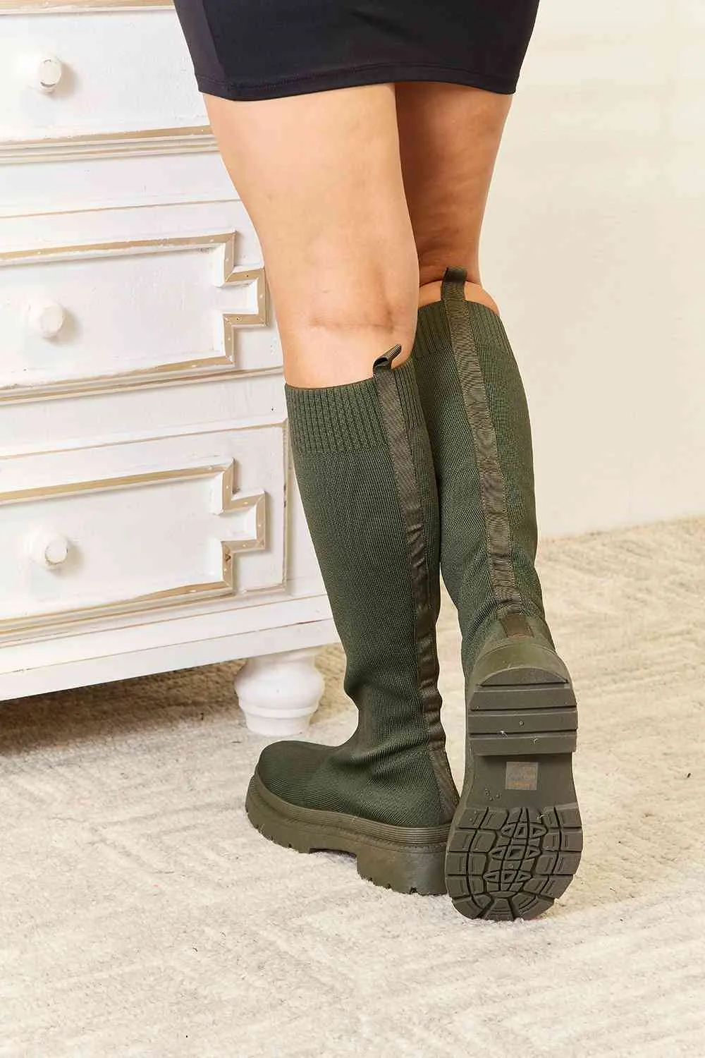 *APP EXCLUSIVE* Knee High Platform Sock Boots