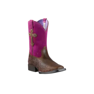 Ariat Kid's Crossroads Cowboy Fuchsia Boots