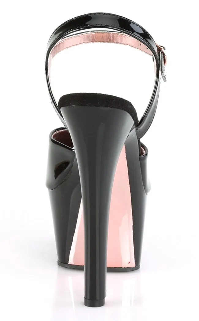 ASPIRE-609TT Black & Rose Gold Chrome Heels