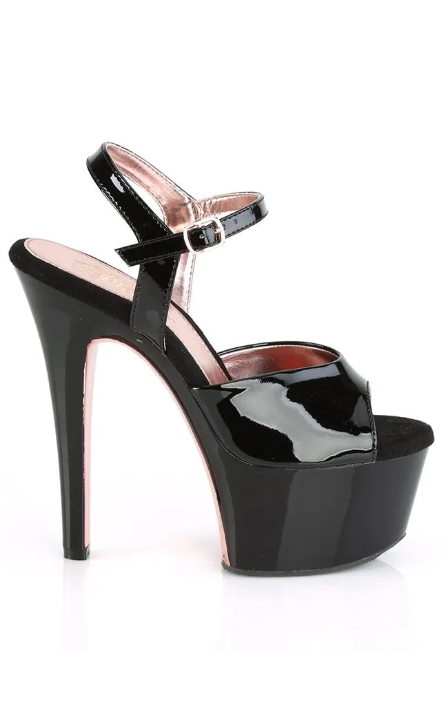 ASPIRE-609TT Black & Rose Gold Chrome Heels