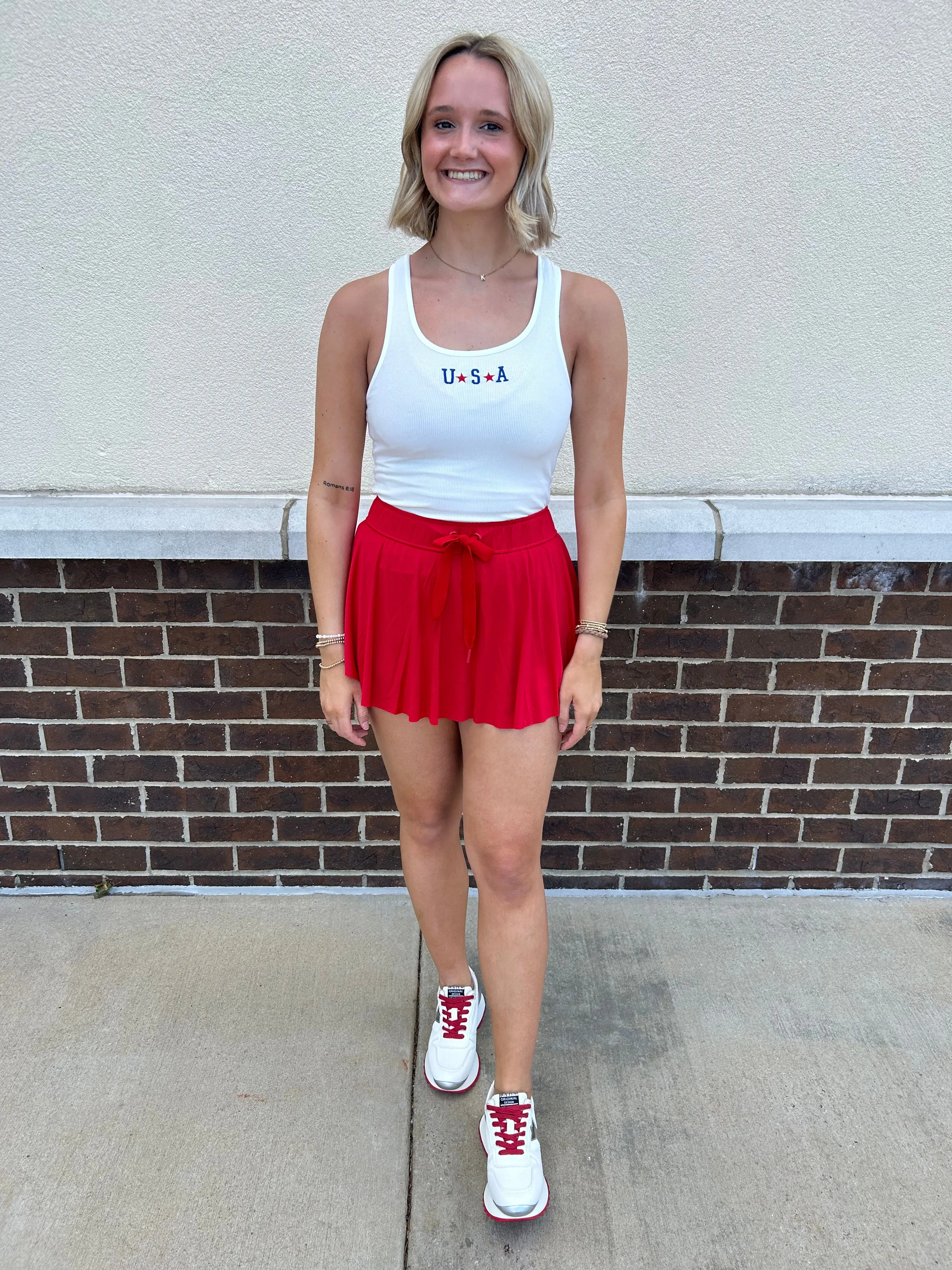 Athleisure Skort// Red