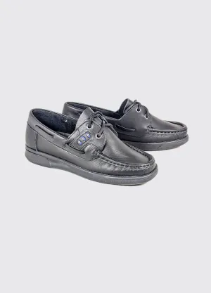 AV8 Kapley: Black Deck School Shoes