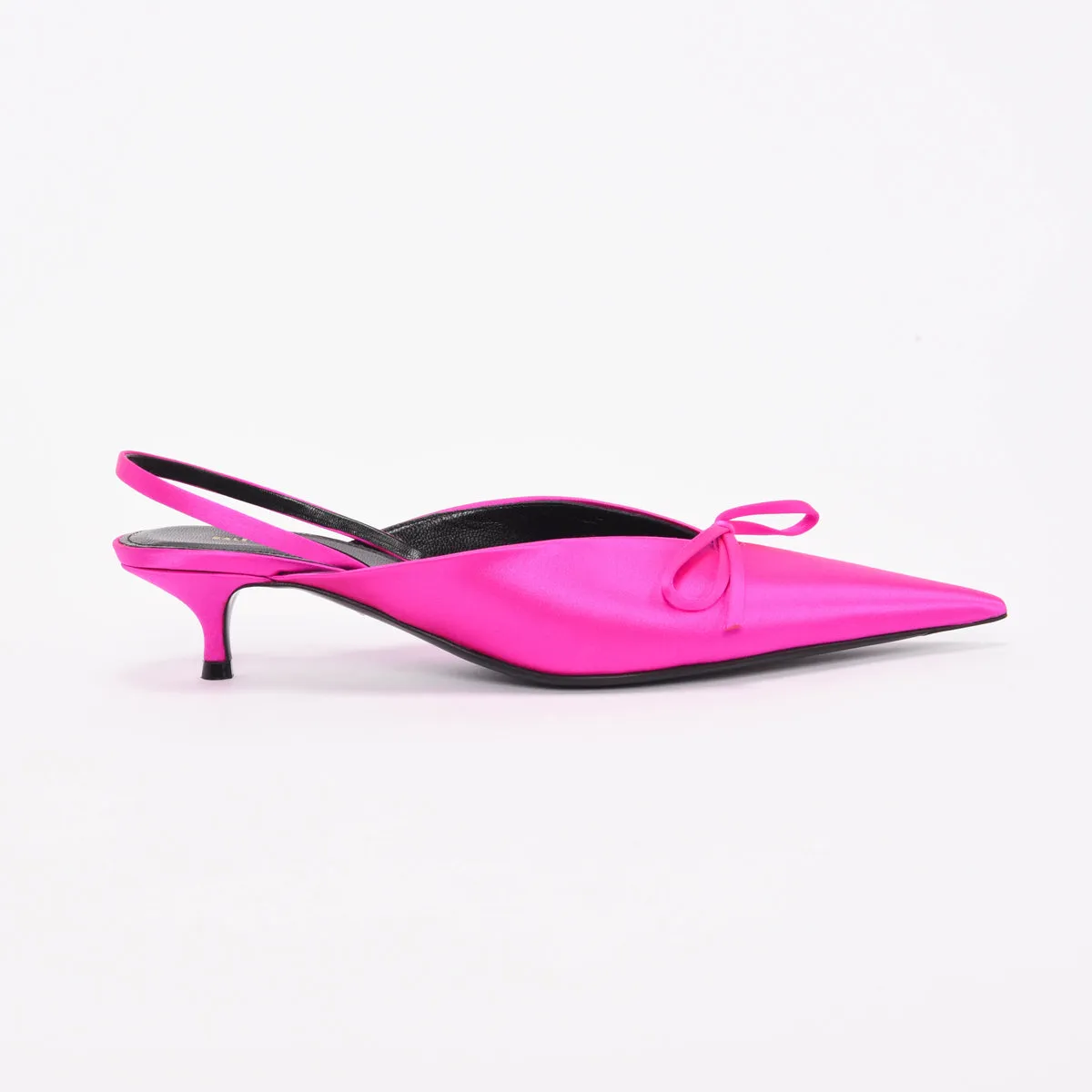 Balenciaga Rose Fuchsia Satin Knife Slingback Pumps 37