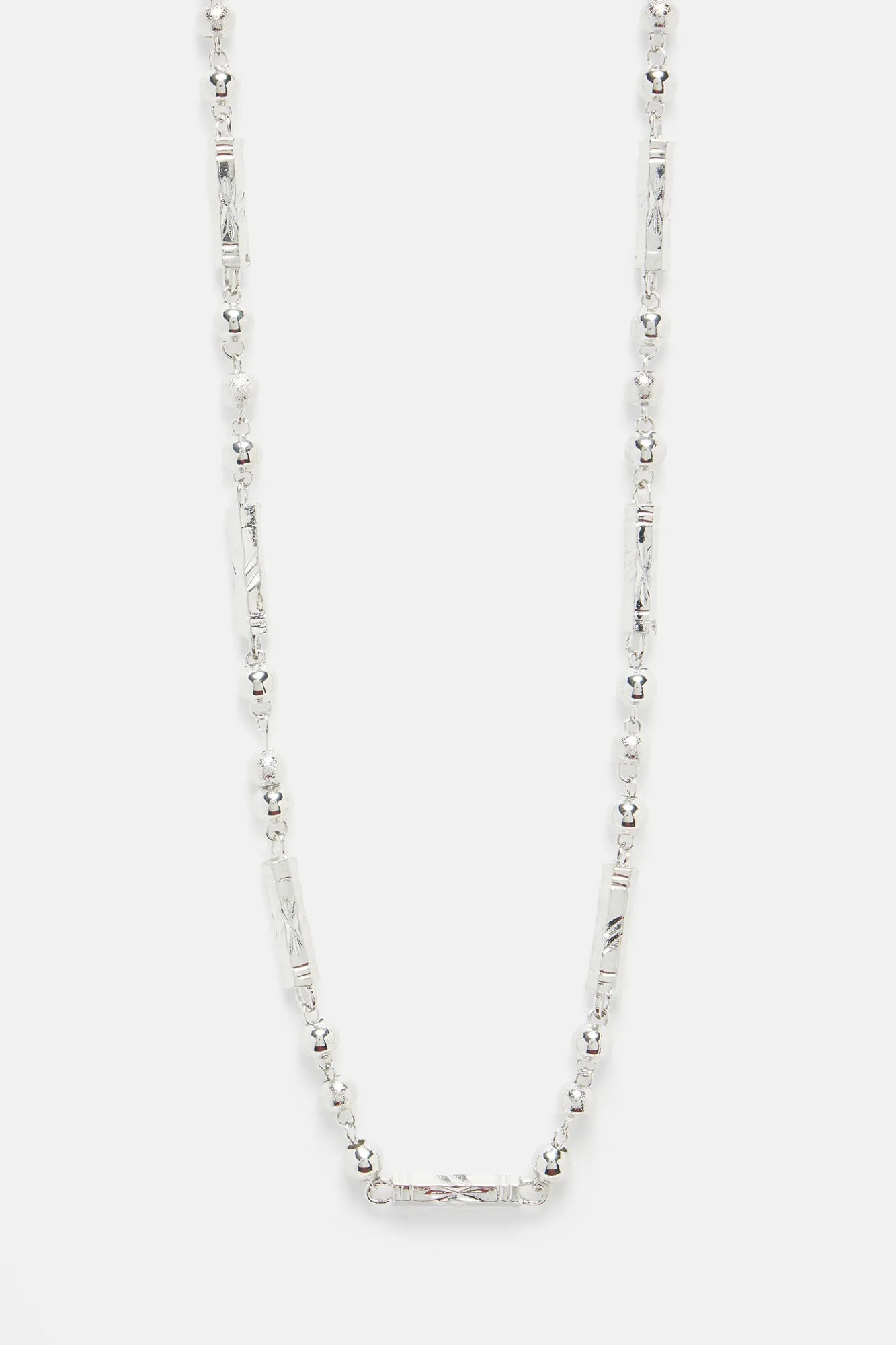 Ball Up Chain Necklace - Silver