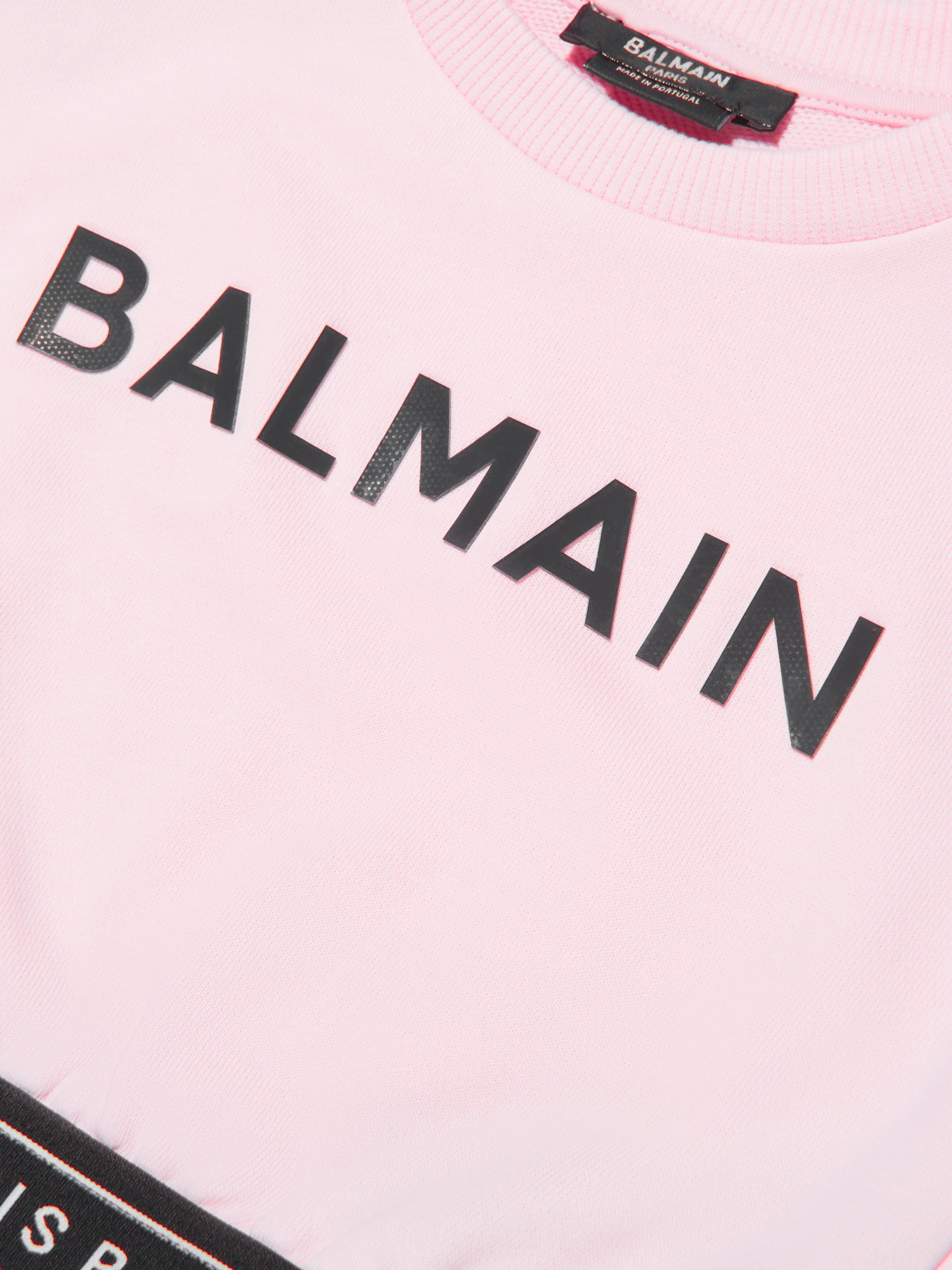 Balmain Girls Sleeveless Sweatshirt in Pink