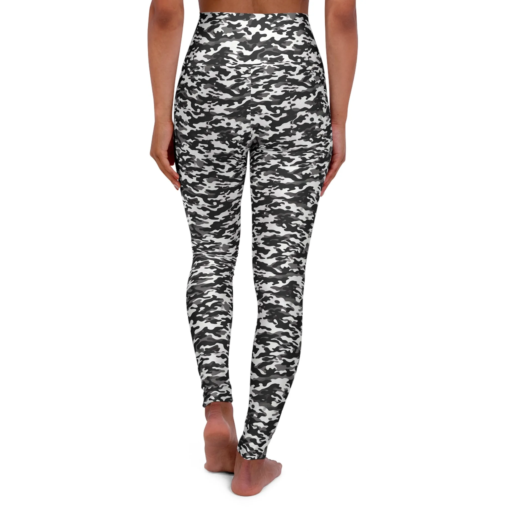 B&W CAMO High Waisted Yoga Leggings (AOP)