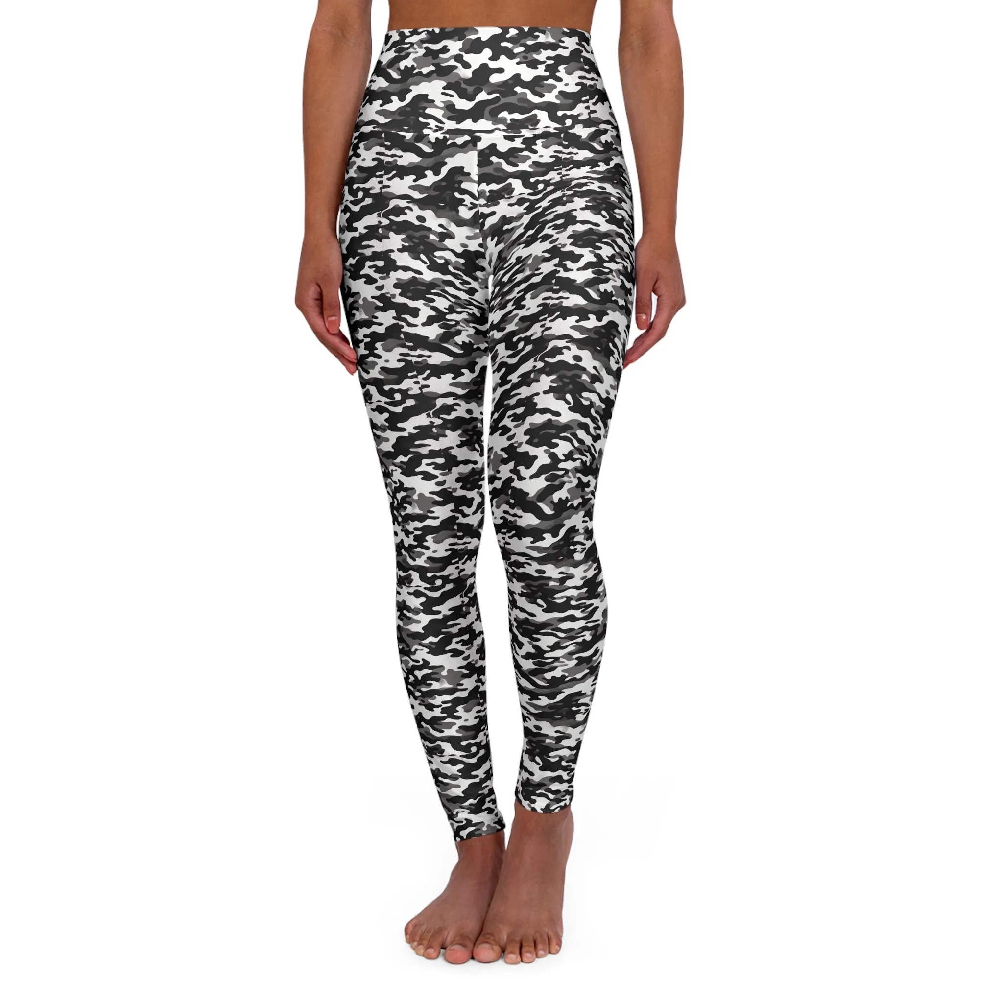 B&W CAMO High Waisted Yoga Leggings (AOP)