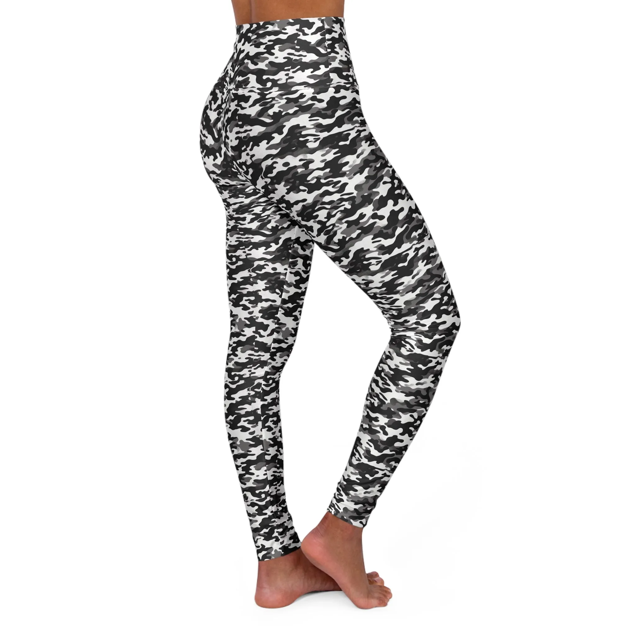 B&W CAMO High Waisted Yoga Leggings (AOP)