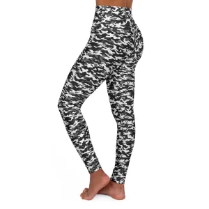 B&W CAMO High Waisted Yoga Leggings (AOP)