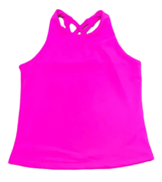 Be Elizabeth - Cross Back Hot Pink Athleisure Top