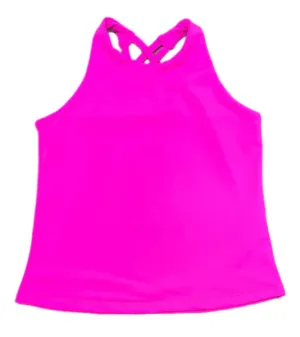 Be Elizabeth - Cross Back Hot Pink Athleisure Top