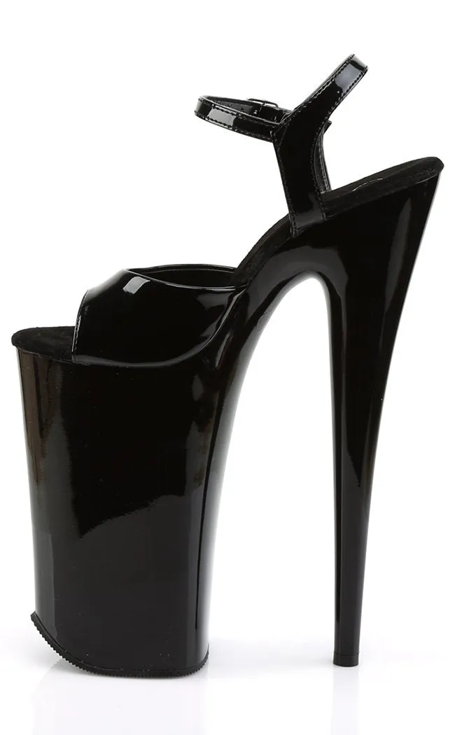 BEYOND-009 Black Patent 10 Inch Heels