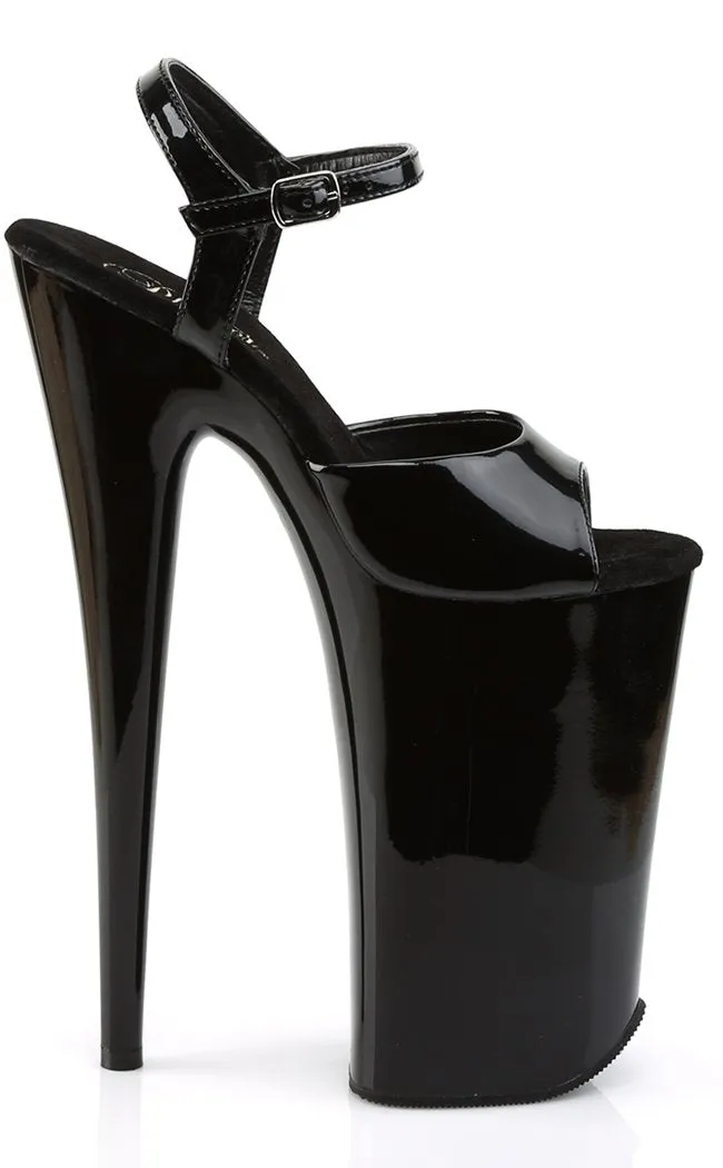 BEYOND-009 Black Patent 10 Inch Heels