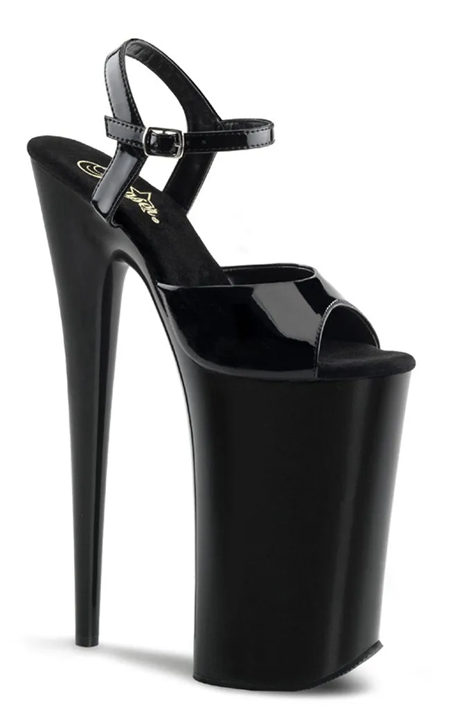 BEYOND-009 Black Patent 10 Inch Heels